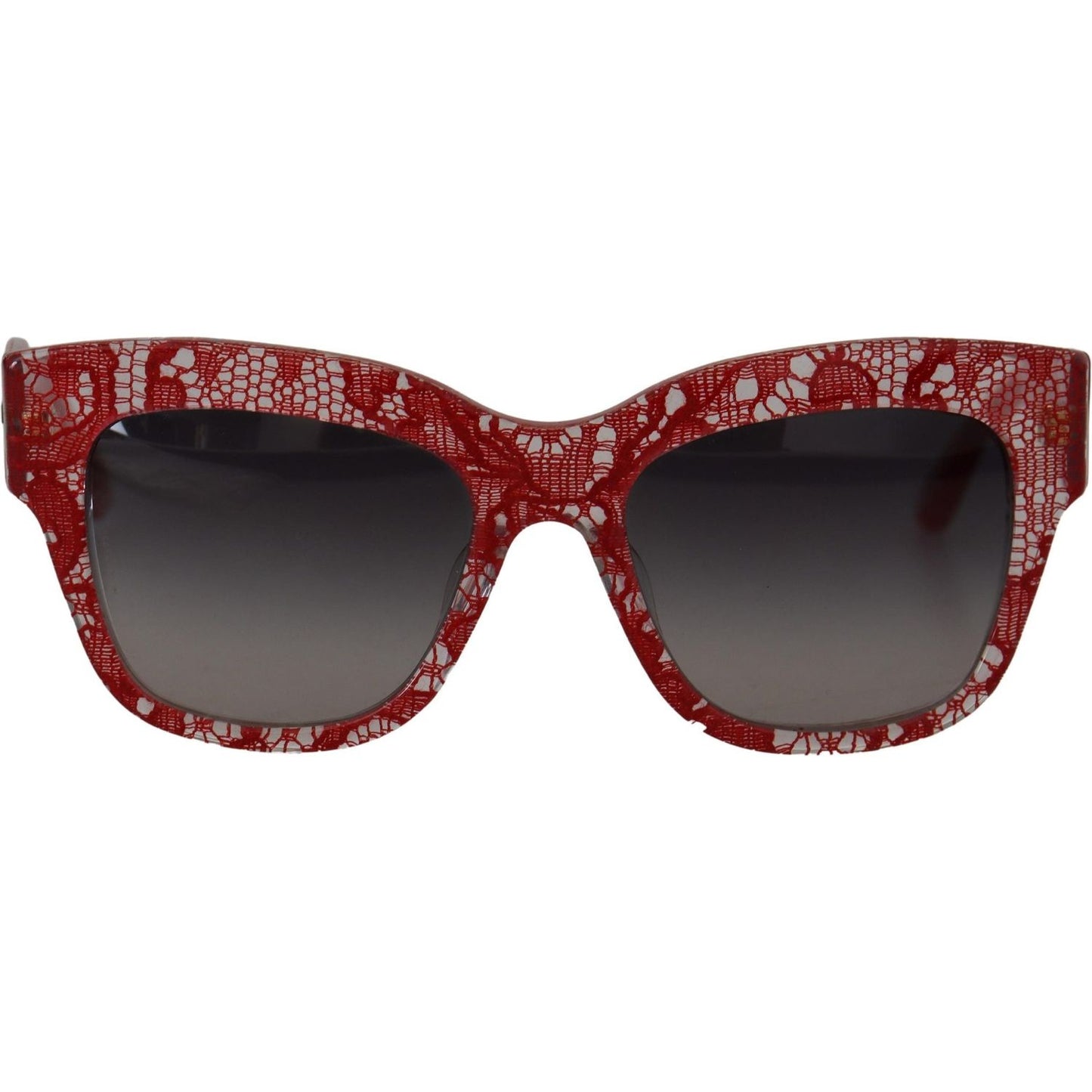 Dolce & Gabbana Red Lace Acetate Rectangle Shades DG4231F Sunglasses Dolce & Gabbana