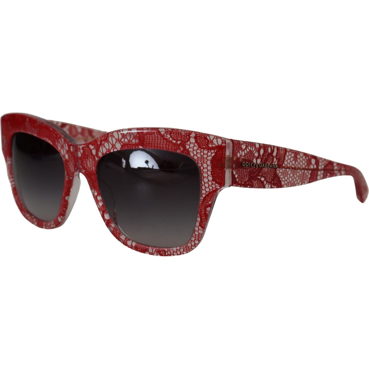 Dolce & Gabbana Red Lace Acetate Rectangle Shades DG4231Sunglasses Dolce & Gabbana