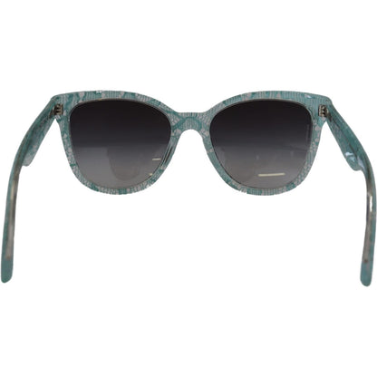 Dolce & Gabbana Blue Lace Acetate Crystal Round DG4190 Sunglasses Dolce & Gabbana