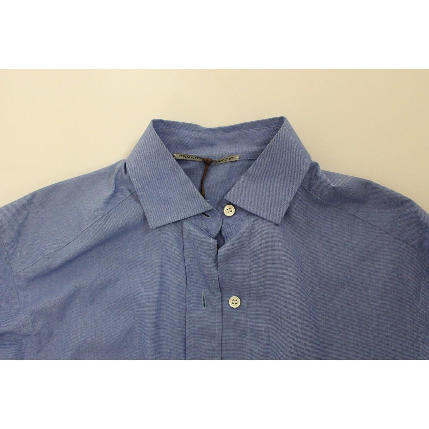 Ermanno Scervino Dapper Blue Cotton Dress Shirt for Men Ermanno Scervino