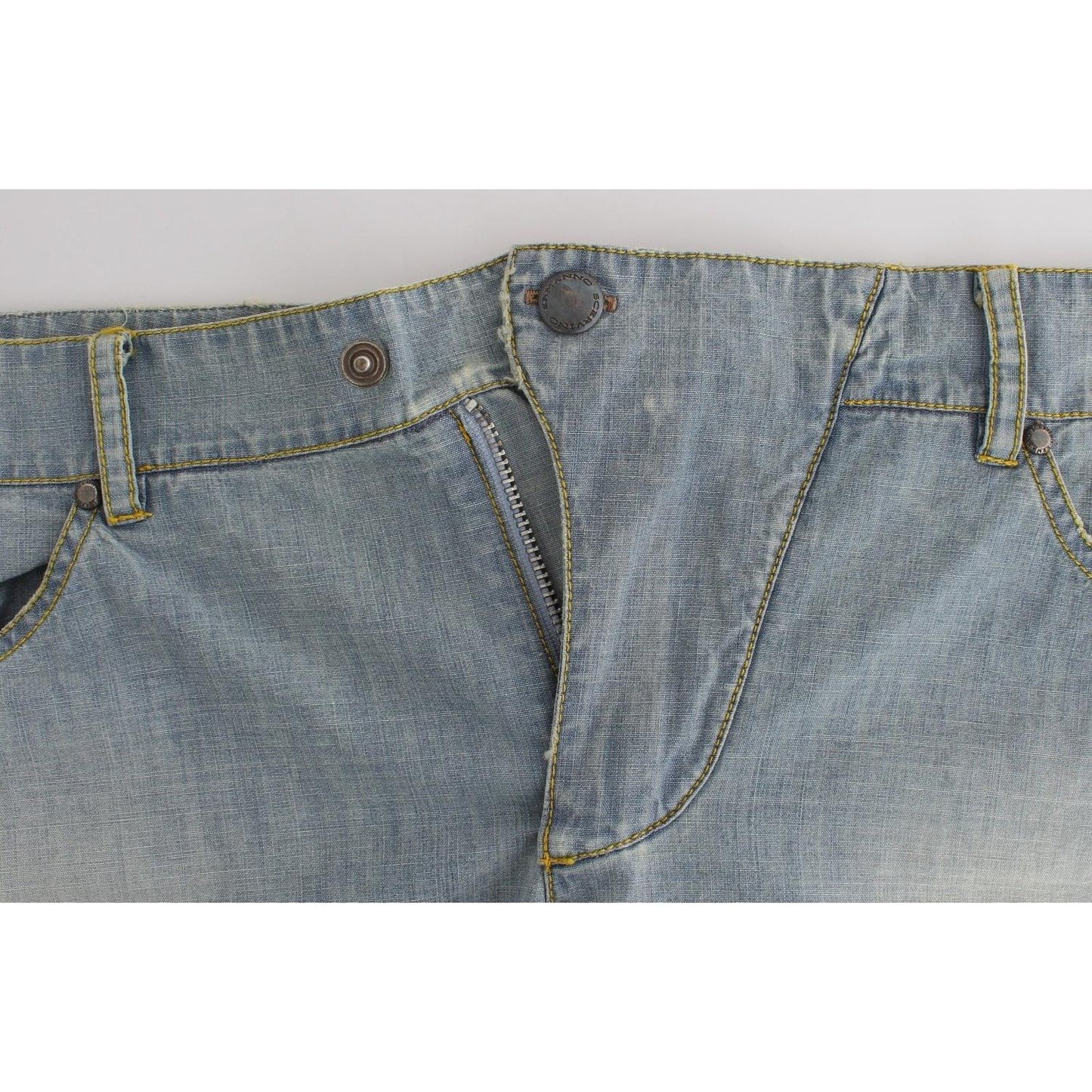 Ermanno Scervino Beachwear Blue Denim City Casual Dress Shorts Ermanno Scervino