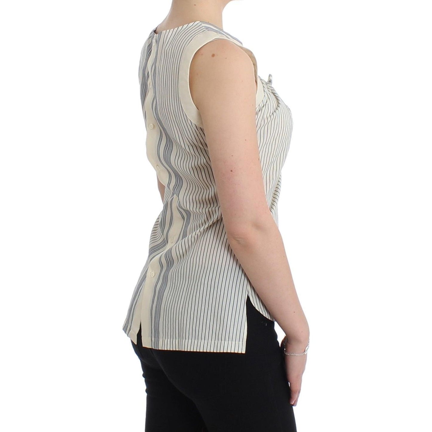 Ermanno Scervino Beachwear Striped Top Blouse Shirt Bow Tank Ermanno Scervino