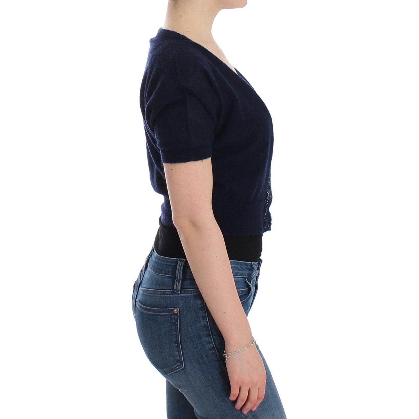 Ermanno Scervino Knit Blue Wool Sweater Cardigan Ermanno Scervino