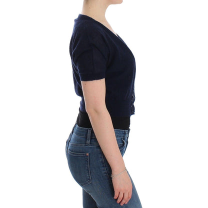 Ermanno Scervino Knit Blue Wool Sweater Cardigan Ermanno Scervino