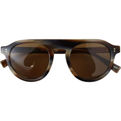 Dolce & Gabbana Brown Tortoise Oval Full Rim Eyewear DG4306 Sunglasses Dolce & Gabbana