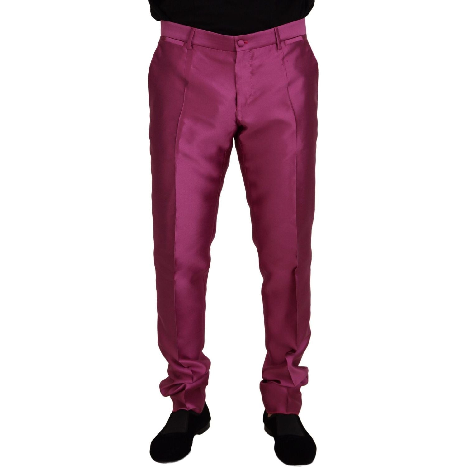 بنطلون رسمي أنيق بقصّة Slim Fit من Dolce &amp; Gabbana باللون الوردي