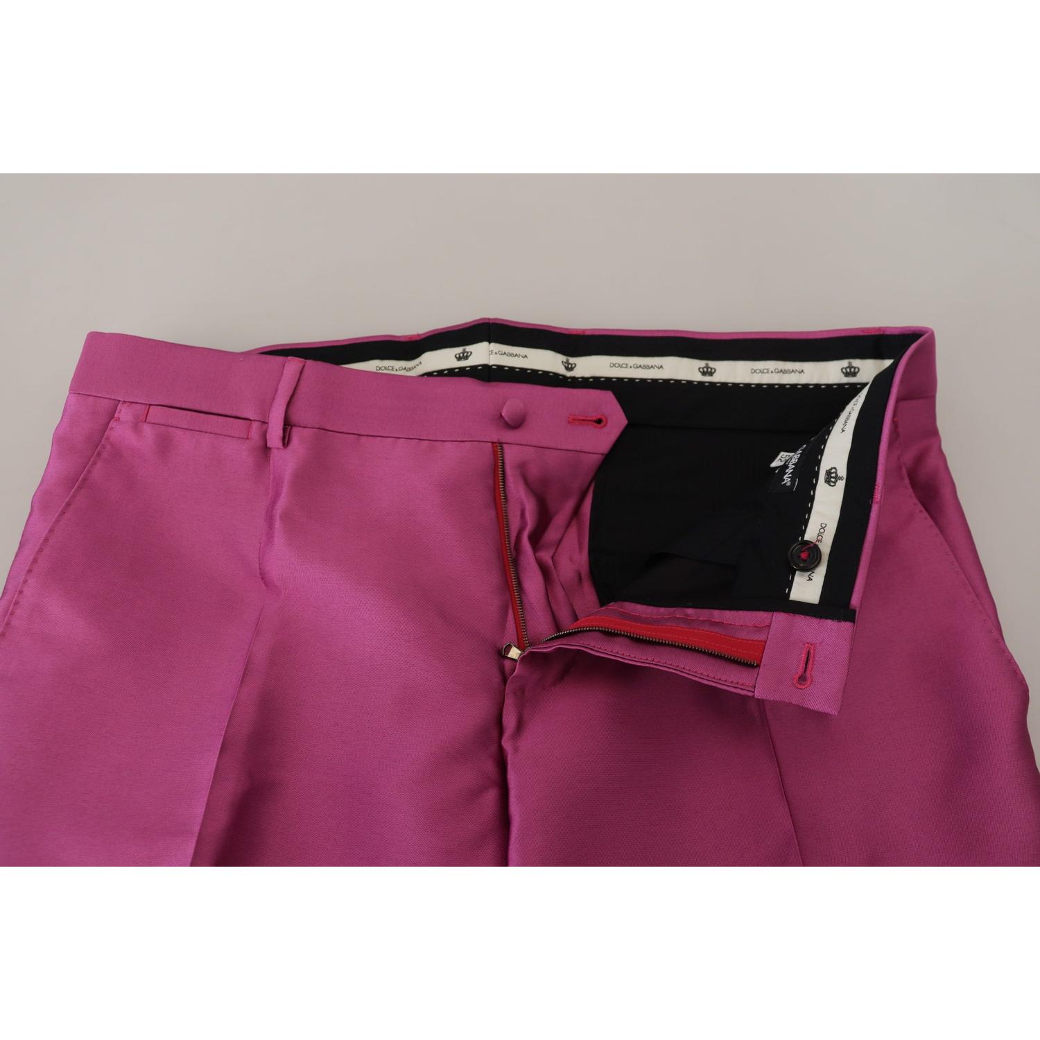 بنطلون رسمي أنيق بقصّة Slim Fit من Dolce &amp; Gabbana باللون الوردي