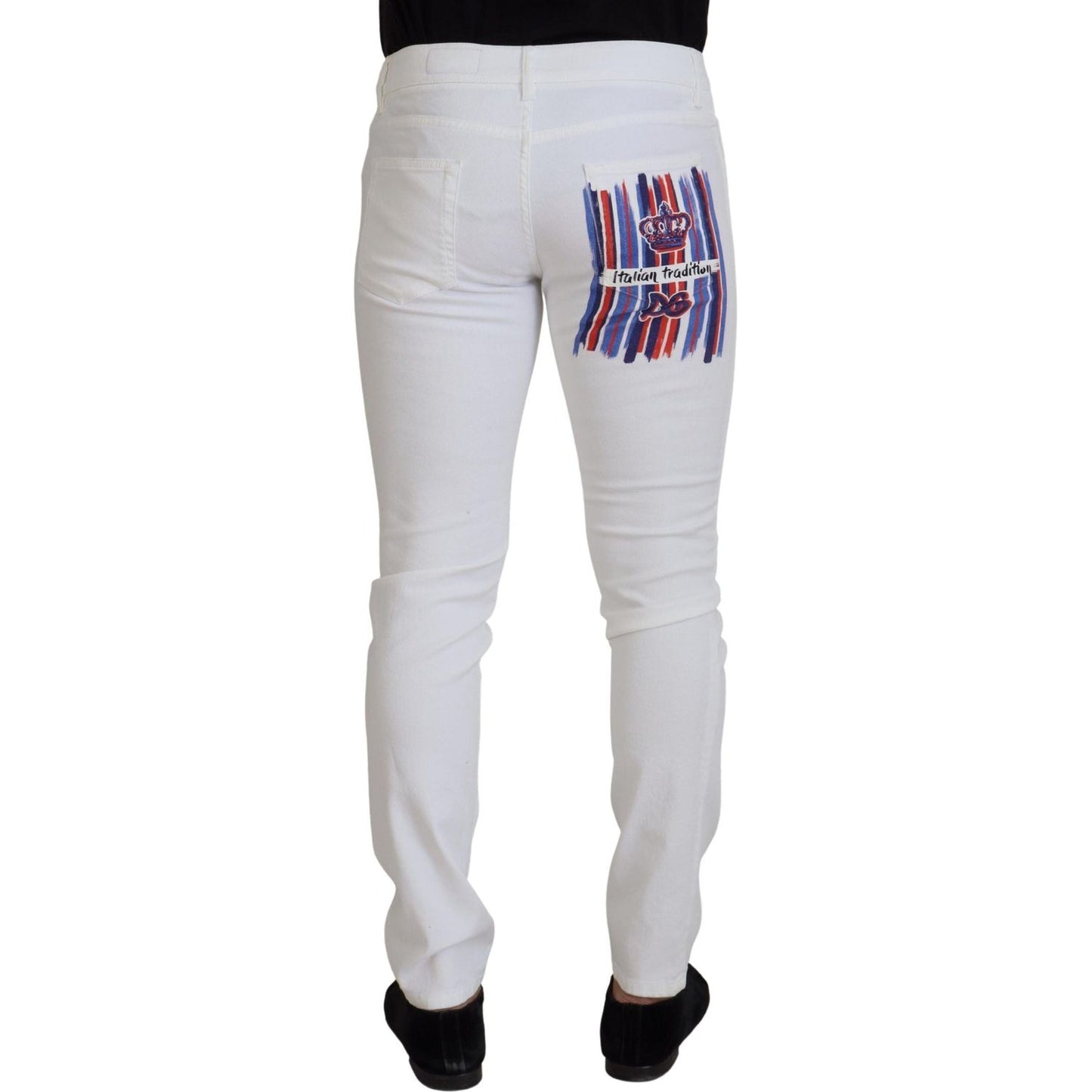 Dolce & Gabbana White Slim Skinny Stretch Cotton Denim Jeans