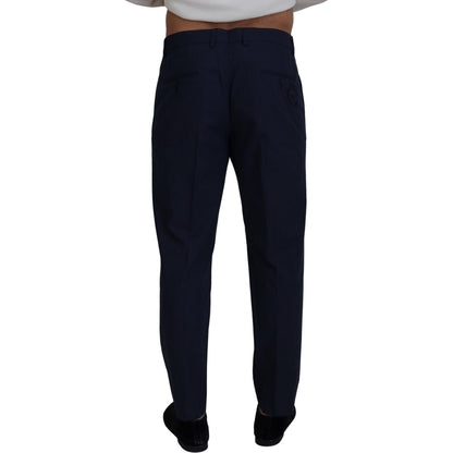 Dolce & Gabbana Blue Cotton Slim Trousers Chinos Pants
