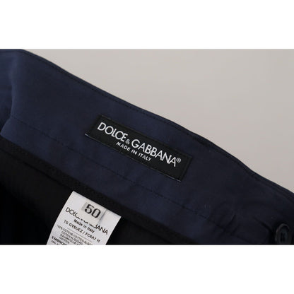 Dolce & Gabbana Blue Cotton Slim Trousers Chinos Pants