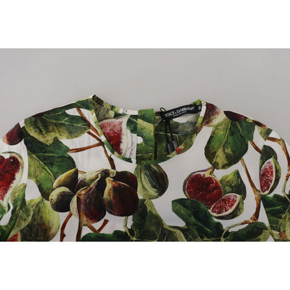 Dolce & Gabbana Crew-neck Cotton Top Blouse Fruit T-shirt