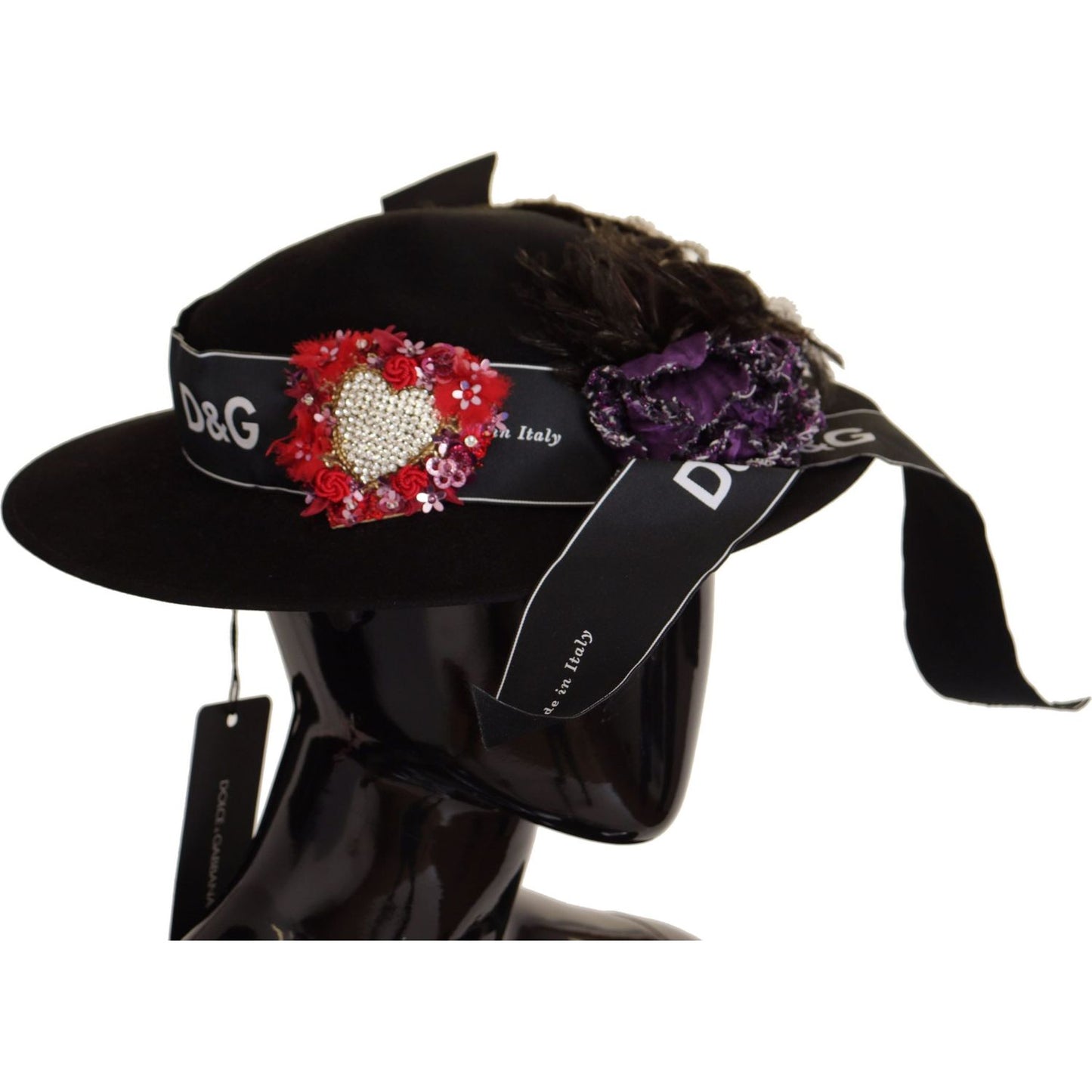 Dolce & Gabbana Elegant Wide Brim Black Hat Dolce & Gabbana