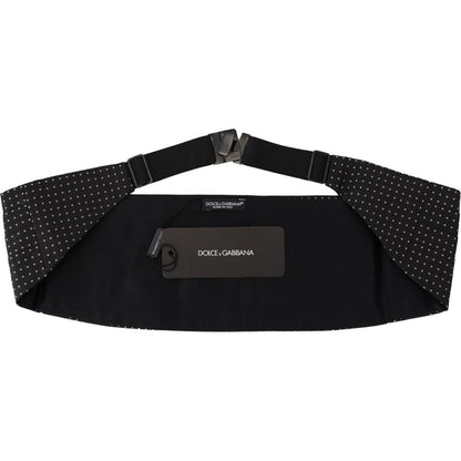 Dolce & Gabbana Black Polka Dot Wide Waist Men Belt Cummerband Dolce & Gabbana