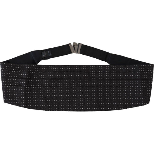 Dolce & Gabbana Black Polka Dot Wide Waist Men Belt Cummerband Dolce & Gabbana