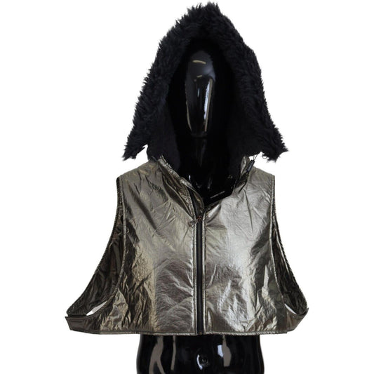 Dolce & Gabbana Silver Fur Whole Head Wrap Men Capello Nylon Hat Dolce & Gabbana