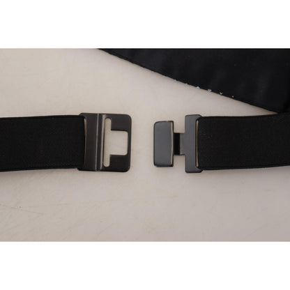 Dolce & Gabbana Black Polka Dot Wide Waist Men Belt Cummerband Dolce & Gabbana