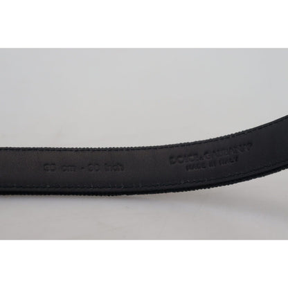Dolce & Gabbana Black Velvet Leather Antique Metal Buckle Dolce & Gabbana