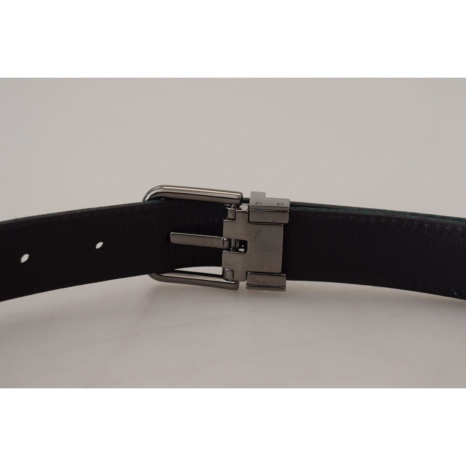 优雅蓝色提花设计师腰带