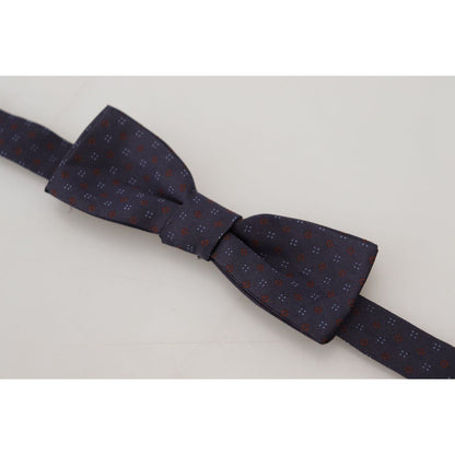 Dolce & Gabbana Blue Pattern Silk Adjustable Neck Papillon Bow Tie Dolce & Gabbana