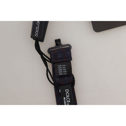 Dolce & Gabbana Blue Pattern Silk Adjustable Neck Papillon Bow Tie Dolce & Gabbana