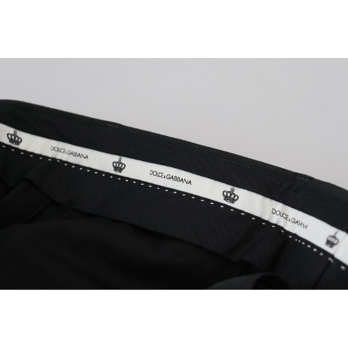 Dolce & Gabbana Black Striped Men Trousers Cotton Pants