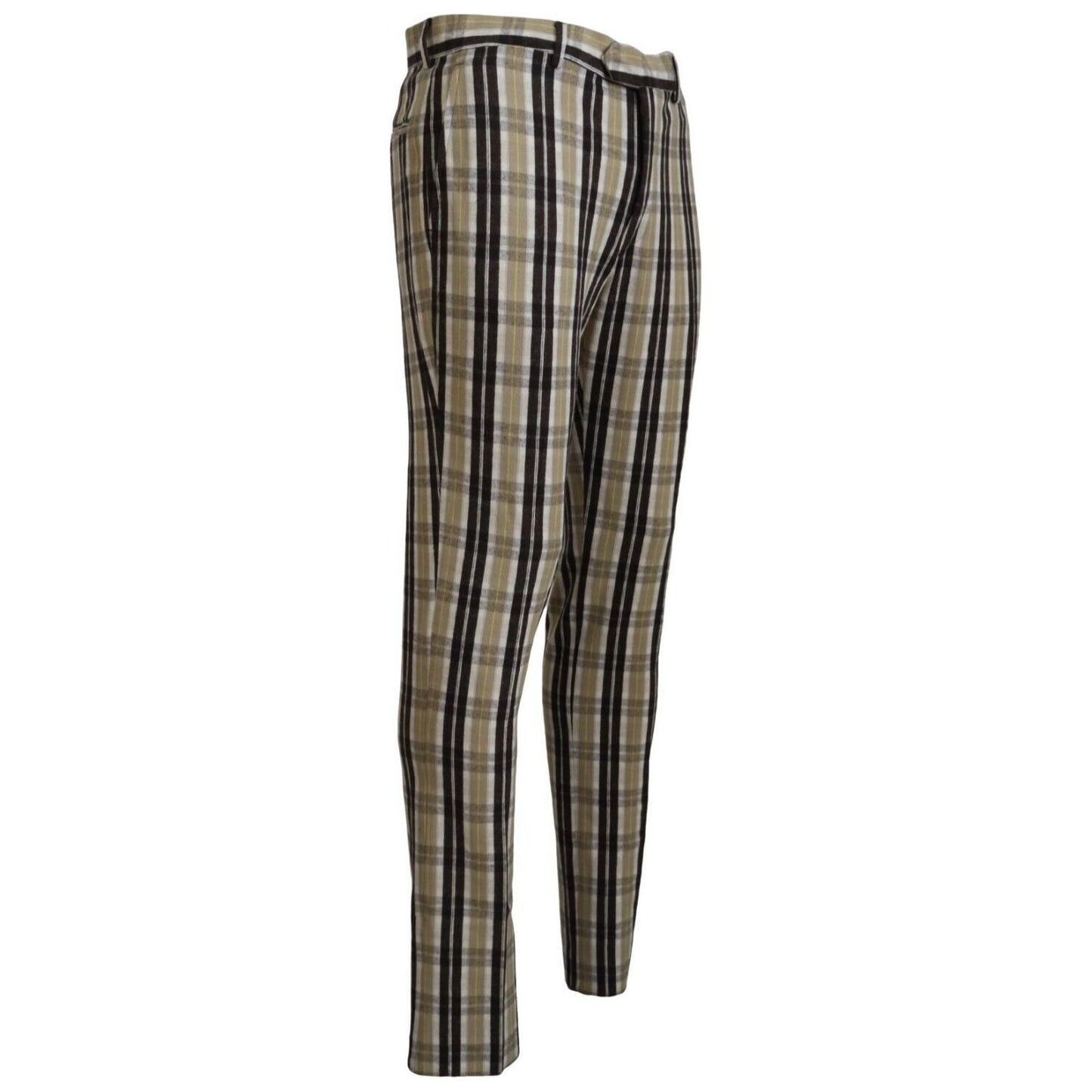 BENCIVENGA Chic Multicolor Checkered Cotton Pants BENCIVENGA