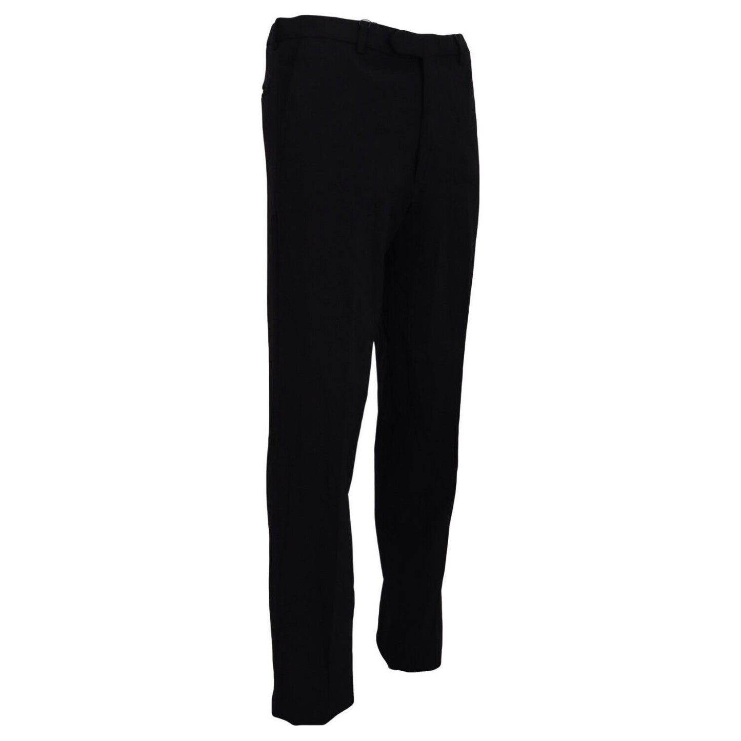 BENCIVENGA Black Straight Fit Men Formal Trousers Pants