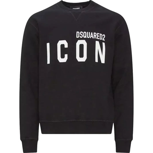 Dsquared² Chic Black Cotton Logo Sweatshirt Dsquared² Dark Slate Gray