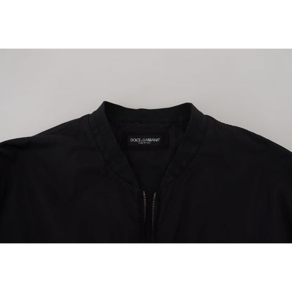 Dolce & Gabbana Black Nylon Logo Bomber Zipper Jacket 1728,67345645728,Black,Bombers - Jackets & Coats - Clothing,Clothing,Dolce & Gabbana,IT46 | S,Jackets & Coats - Clothing,Jackets - Men - Clothing,Material: 100% Nylon,Men,Men - Clothing,New with tags