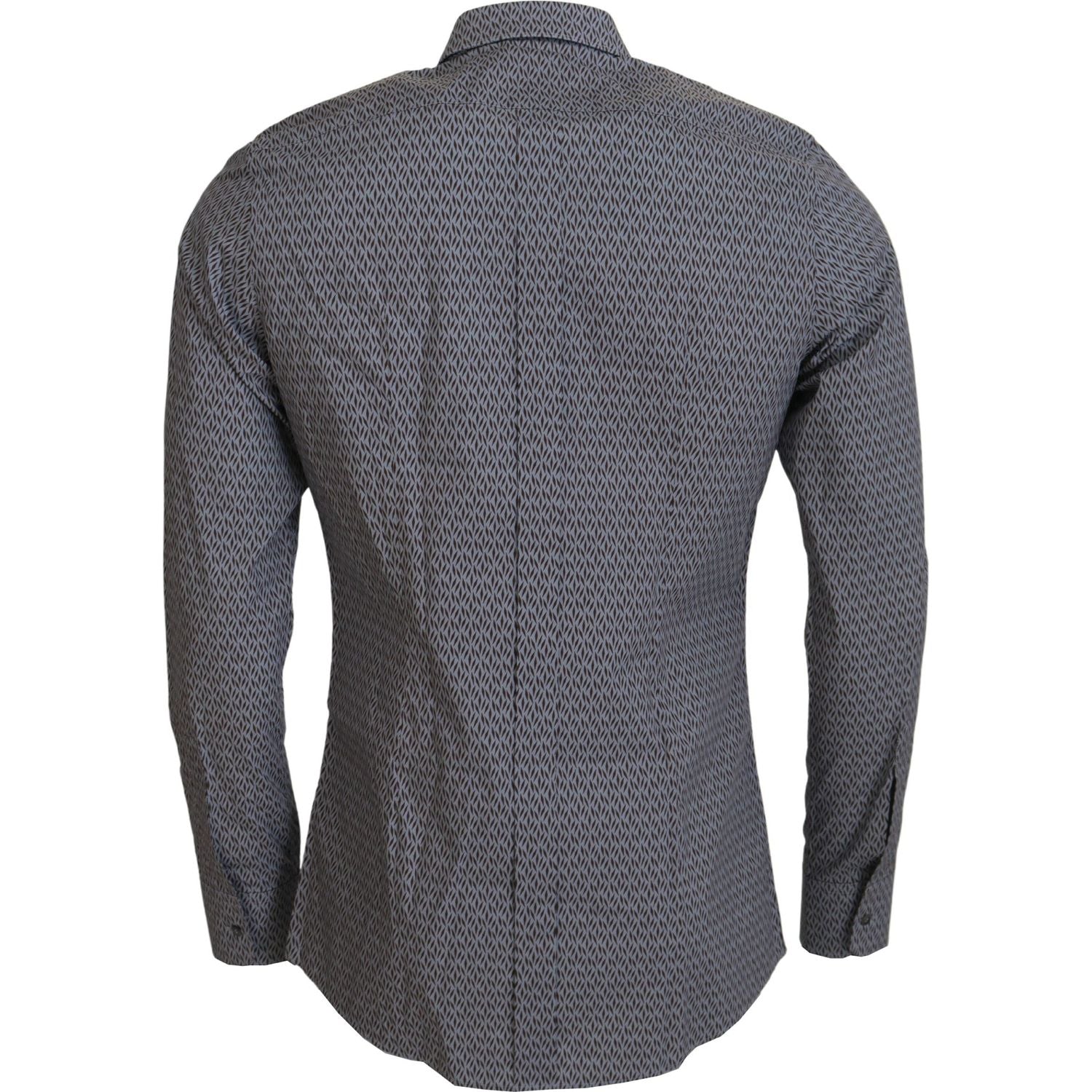 Dolce & Gabbana Gray Brown GOLD Slim Fit Dress Formal Shirt