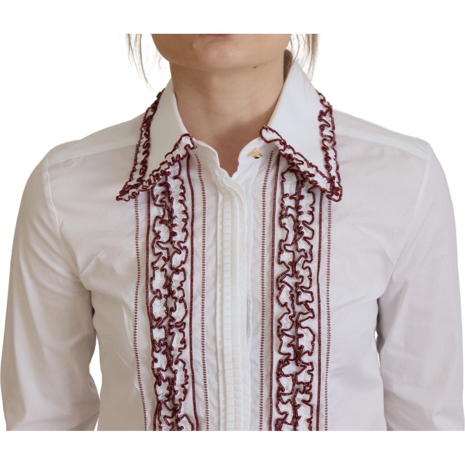 优雅白色棉质 Polo 衫