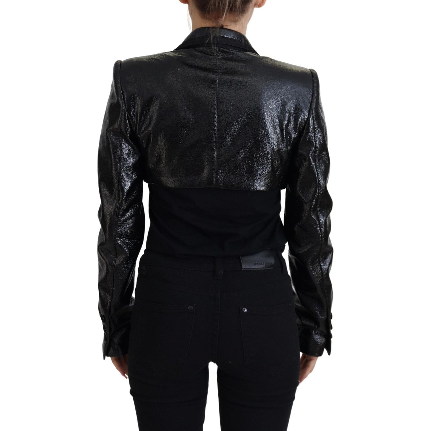 Dolce & Gabbana Elegant Cropped Black Designer Jacket Dolce & Gabbana