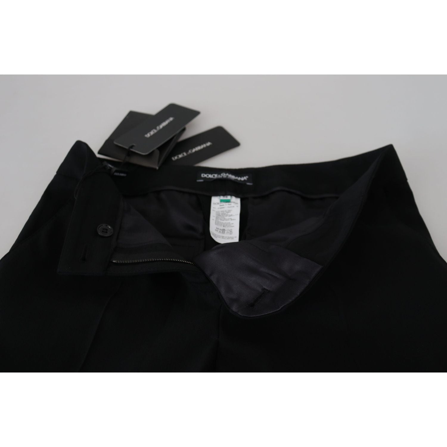 优雅黑色羊毛丝裤