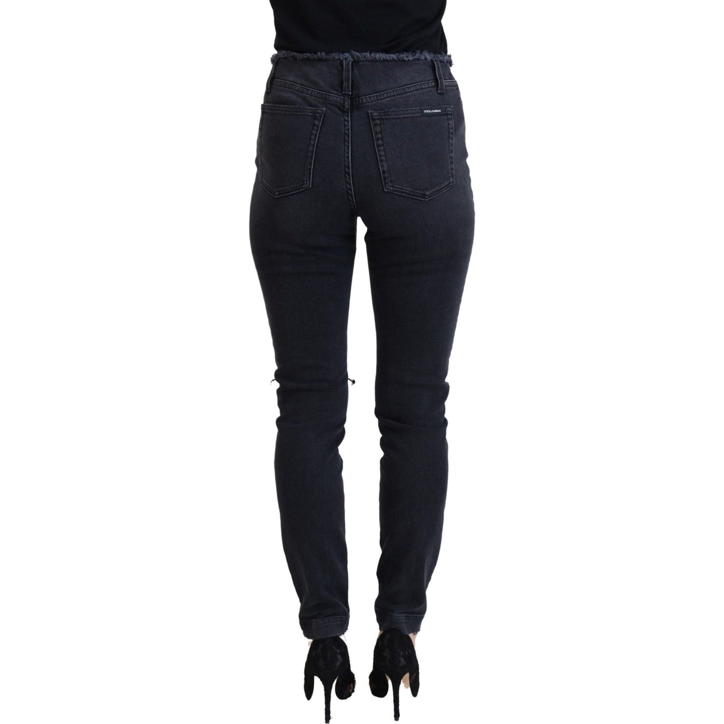 Dolce & Gabbana Sleek Black Denim Pants - Italian Couture Dolce & Gabbana