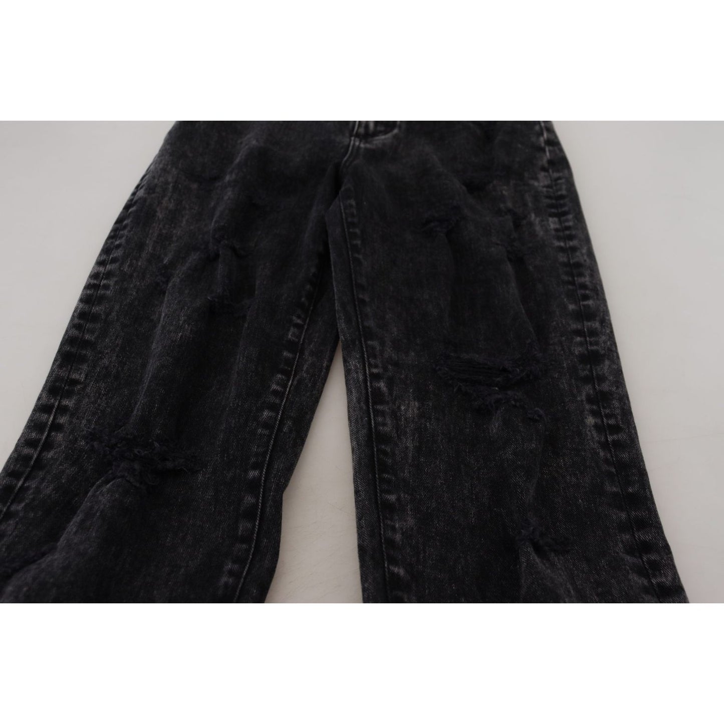 Dolce & Gabbana Black Washed Cotton High Waist Denim Jeans
