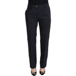 Dolce & Gabbana Chic Grey Wool Blend Pants for Elevated Style Dolce & Gabbana Black
