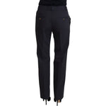 Dolce & Gabbana Chic Grey Wool Blend Pants for Elevated Style Dolce & Gabbana Black