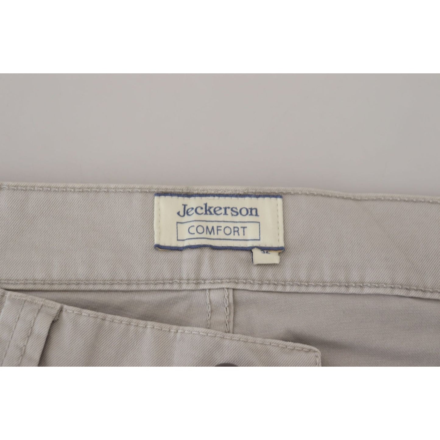 Jeckerson Gray Cotton Tapered Men Casual Pants