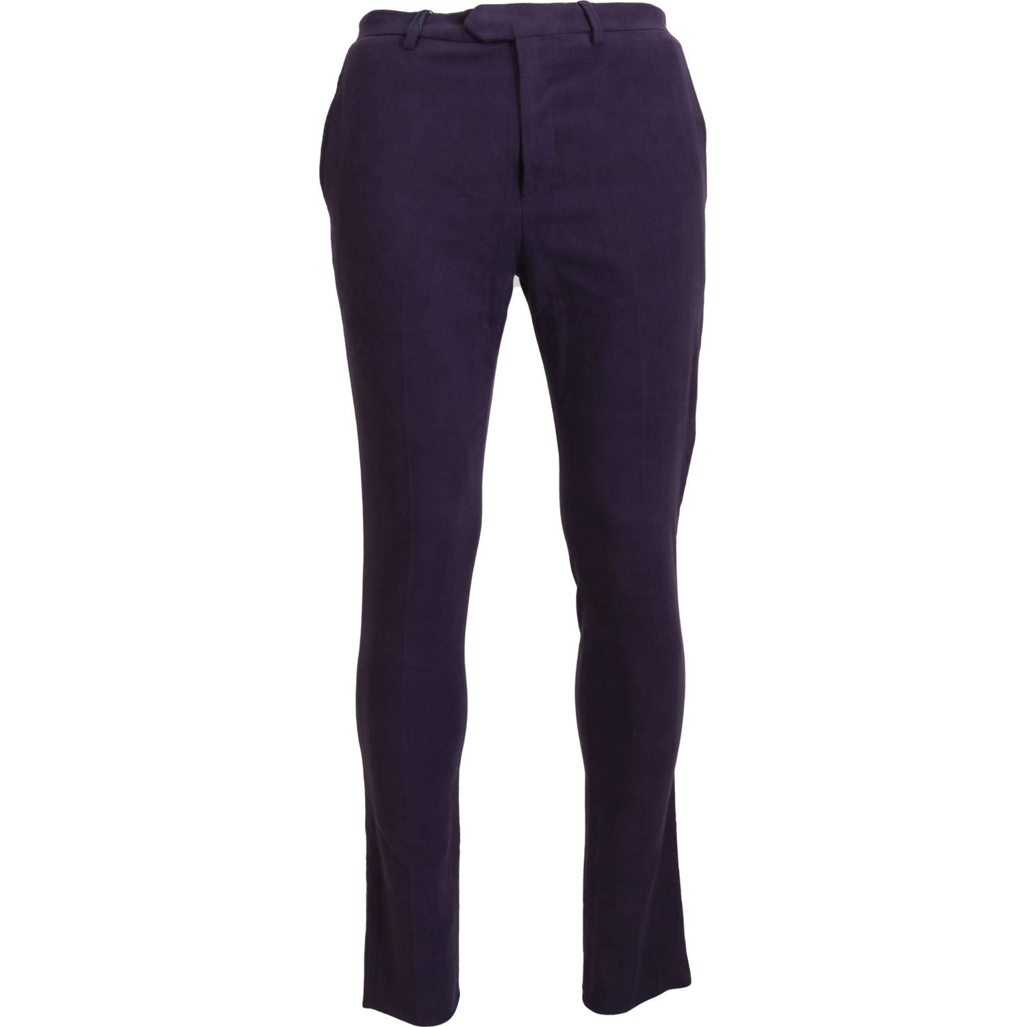 BENCIVENGA Purple Pure Cotton Tapered Mens Pants