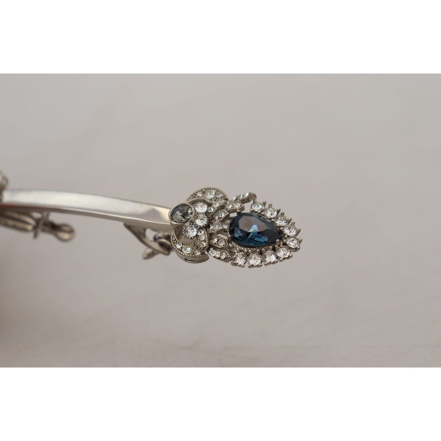 Dolce & Gabbana Elegant Sterling Silver Glass Brooch Brooch Dolce & Gabbana