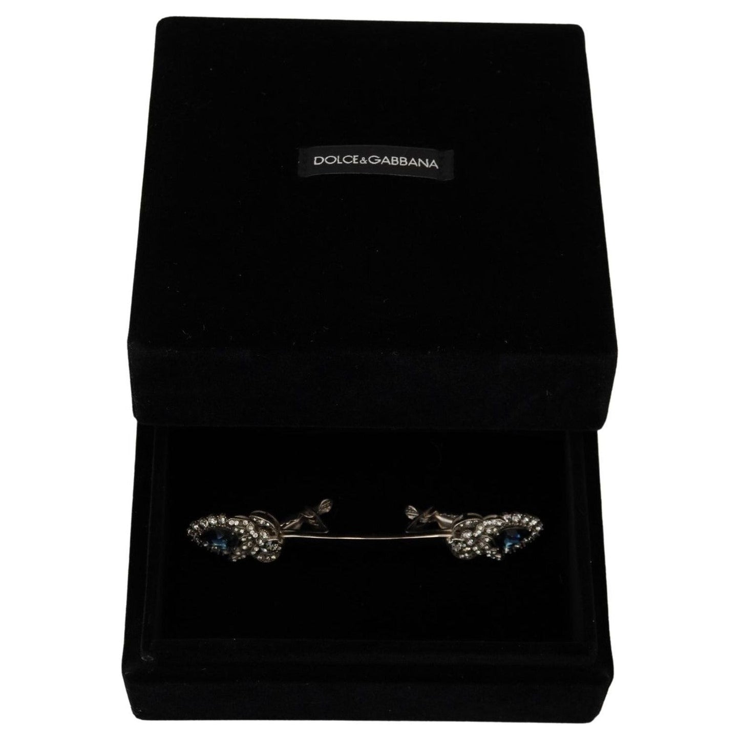 Dolce & Gabbana Elegant Sterling Silver Glass Brooch Brooch Dolce & Gabbana