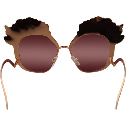 Dolce & Gabbana Pink Gold Rose Sequin Embroidery DG2202 Sunglasses Dolce & Gabbana