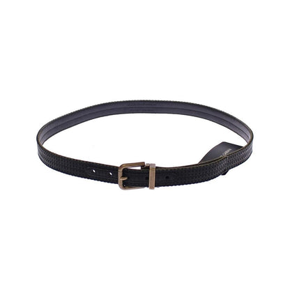 Dolce & Gabbana Blue Leather Logo Belt
