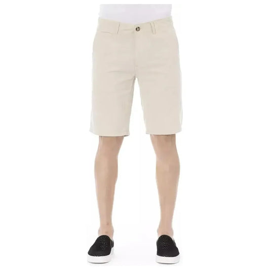 Baldinini Trend Beige Cotton Men Short Baldinini Trend Light Gray