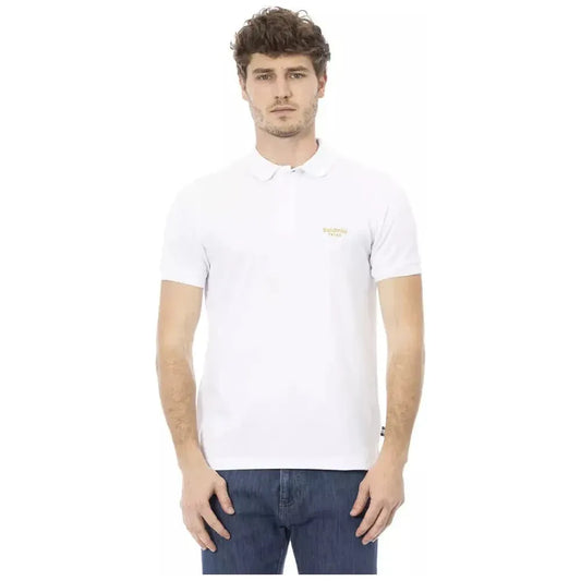 Baldinini Trend White Cotton Men Polo Shirt Baldinini Trend