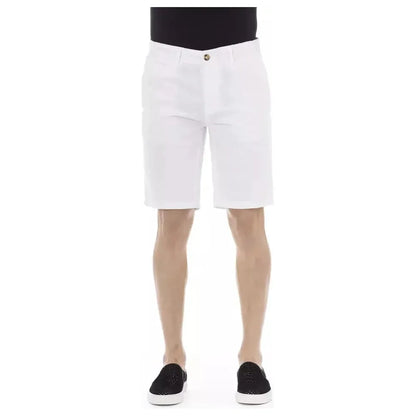 Baldinini Trend White Cotton Men Bermuda Short 1728,67345744032,Baldinini Trend,Bermuda - Shorts - Clothing,Clothing,IT44 | XS,Men,Men - Clothing,New with tags,Shorts - Clothing,Shorts - Men - Clothing,White