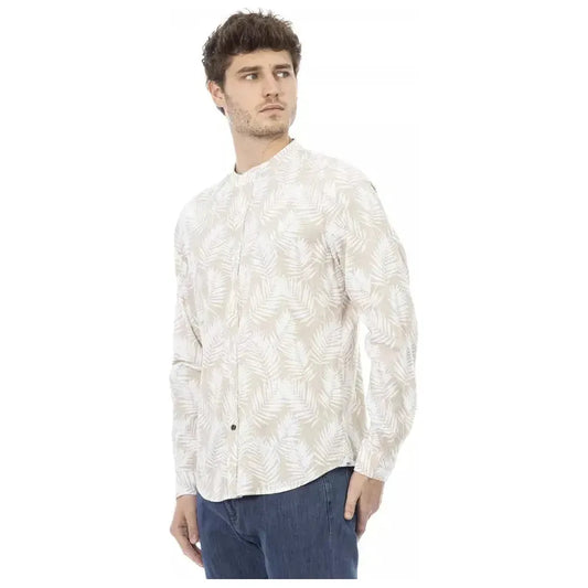 Baldinini Trend Beige Cotton Men Shirt Baldinini Trend Antique White