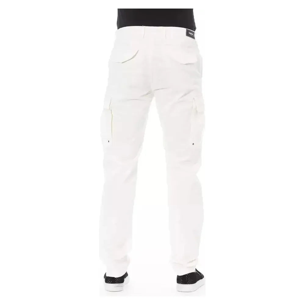 Baldinini Trend White Cotton Men's Cargo Trouser Baldinini Trend