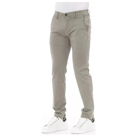 Baldinini Trend Beige Cotton Men Chino Trouser Baldinini Trend Rosy Brown