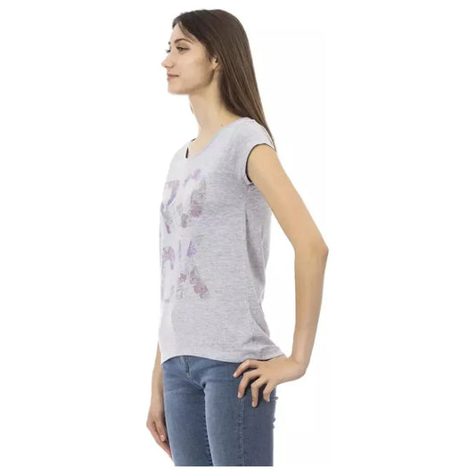 Trussardi Action Gray Cotton Women T-Shirt Trussardi Action Gray